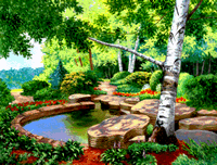 garden pond clipart